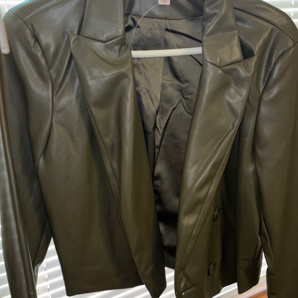 Philosophy Olive Green Faux Leather Jacket